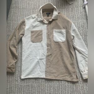 FOREVER 21 corduroy split tone flannel shirt